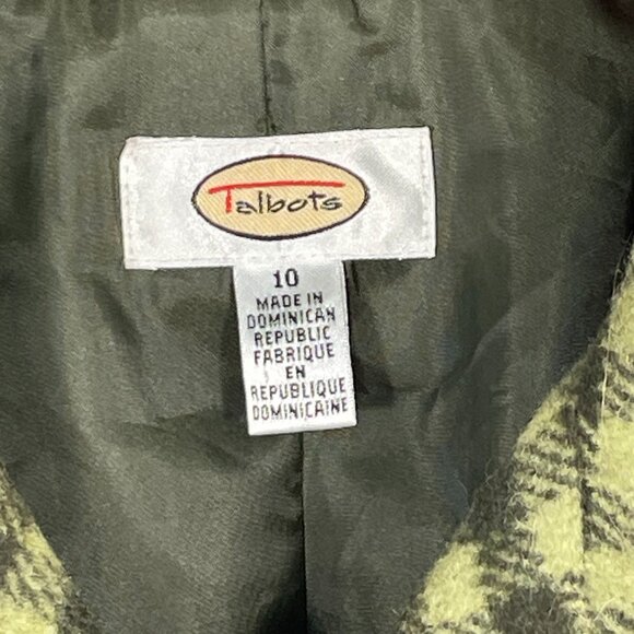 Talbots Wool Blend Green Plaid Button-Front Jacket Shacket Style Women’s Size 10 - Picture 5 of 12